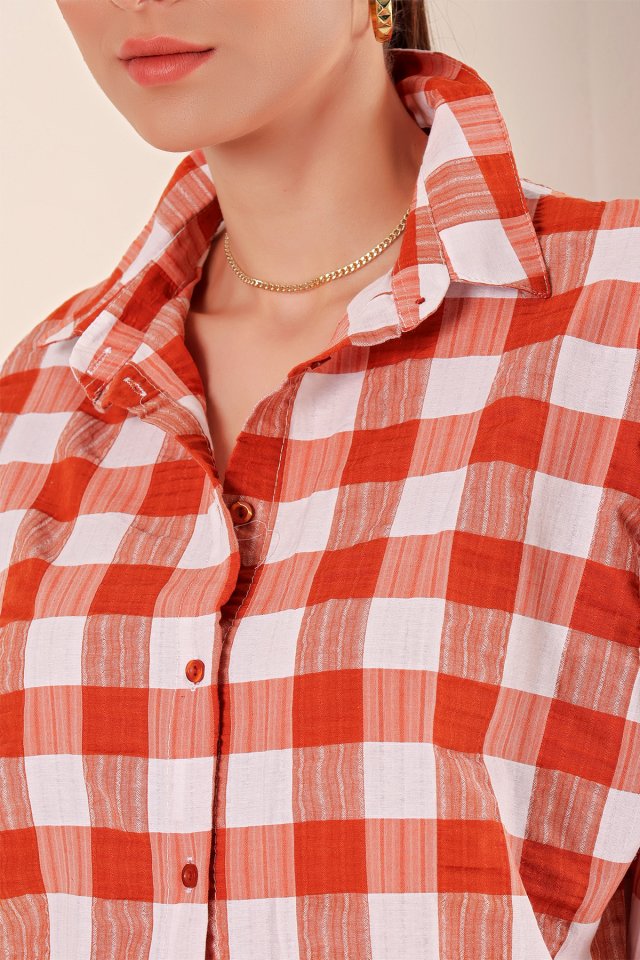 3900 Oversize Uzun Basic Gömlek - Koyu Lila