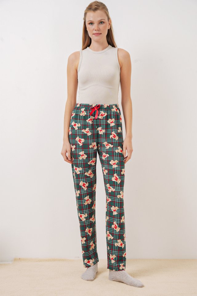 4323 Desenli Pijama Altı - Y.Zümrüt