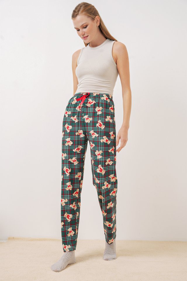 4323 Desenli Pijama Altı - Y.Zümrüt