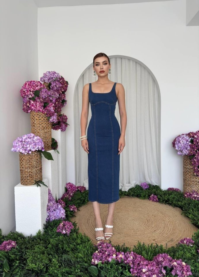 Tuna Denim Elbise
