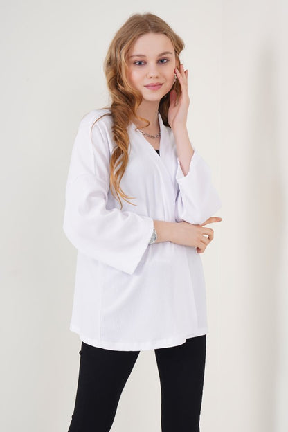 5862 Örme Kimono - Haki