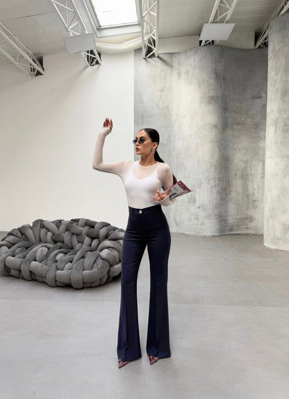 230 Gr Poly Viscose Full Lycra İspanyol Paça Pantolon