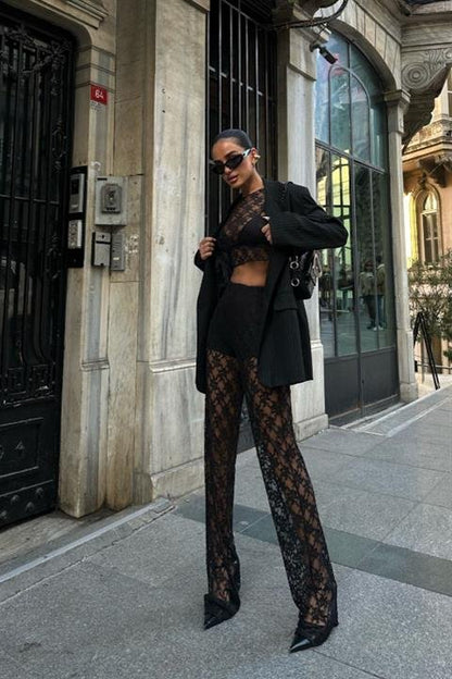 Evelyne Crop Dantelli Takım 9751-08